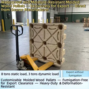 Export-Grade Molded Wood Pallet (Fumigation-Free) — ISPM 15 Certified — 4-Way Entry thumbnail-3