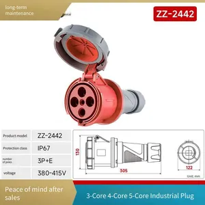 Zhongzhao Ip67 Waterproof 4-core High-power Industrial Socket and Plug With ce and cb Certifications thumbnail-4