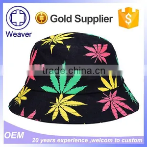 Outdoor Hat Custom Logo Cotton Black Leaf Sublimation Bucket Hat thumbnail-3