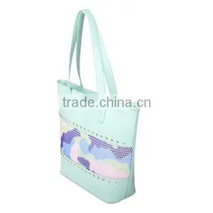 2015 Best Selling Fashion Candy Color Lady Leather Handbag thumbnail-3