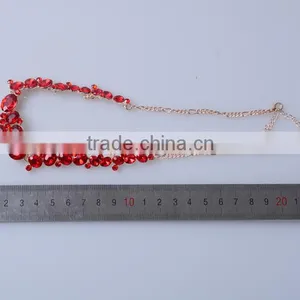 High Quality Jewelry White and Red Diamond Alloy Plating Silver Necklace Set thumbnail-5