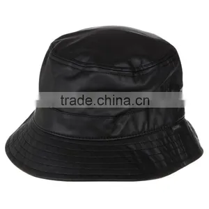 Cheap Fashion Leather Plain Bucket Hat Wholesale thumbnail-2