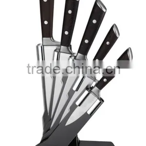 WOOD +HANDLE STAINLESS STEEL 6PCS KITCHEN KNIFE SET thumbnail-1