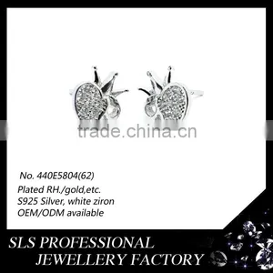 Accessories for Jewelry Wholesale China Earring Stud Design 925 Silver Jewelry Strawberry Shape Earring for Cute Daughter Gift thumbnail-1