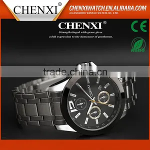 Wholesale Stainless Steel Chain Black Color Wrist Watch for Men thumbnail-3