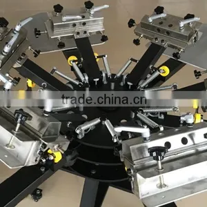 6 Colour 6 Station Floor Standing Carousel Manual Screen Printing With Micro Registration and Aluminum Pallet thumbnail-4