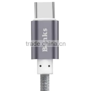 BENKS 2.1A Speed Tansfer Type-c Cable 1m Metal Nylon Weave Cable for Type-c Device thumbnail-4