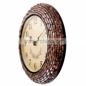 46cm Home Decor Mosaic Coconnut Shell Big Size Wall Mounted Clock thumbnail-3