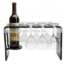 GH-RZ245 Simple 6 Bottle Clear Acrylic Wine Display Storage Rack Excellent Condition thumbnail-1