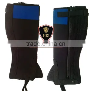 Black With Blue Neoprene Half Chaps / Horse Riding Half Chaps / Horse Riding Colorful Half Chaps/Gaiters thumbnail-1