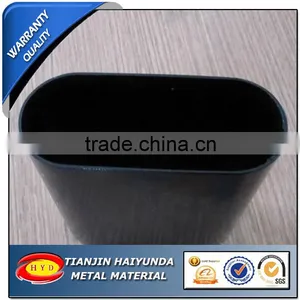 Black Bright Oval Flat Oblong Ellipse Welded Steel Tube and Pipe for Furniture thumbnail-1