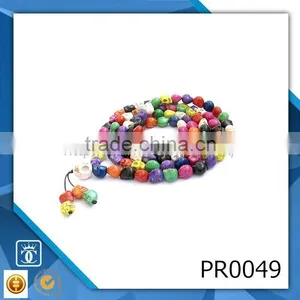 Cheap Wholesale Beads Necklace Natural Turquoise and Coral Necklace Wooden Sandalwood Mala Beads thumbnail-1