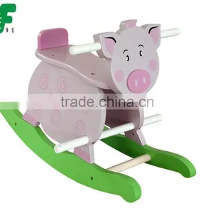 Children Wooden Pig Rocker thumbnail-1
