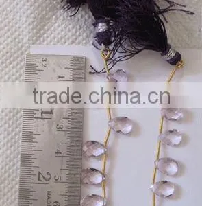 Faceted Almond Beads Pink Amethyst thumbnail-1