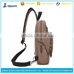 2016 Wholesale Custom Chest Shoulder Sling Canvas Crossbody Bags for Men thumbnail-3