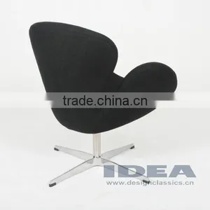 Replica Arne Jocabsen Swan Chair - Black Fabric thumbnail-4