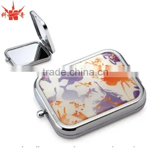 Epoxy Design Rectangle Compact Mirror Luxury Silver Pocket Mirror thumbnail-1
