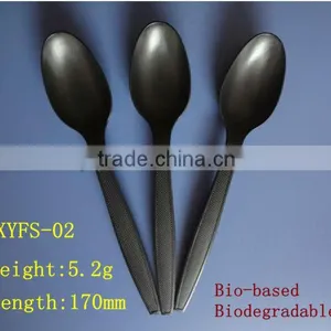 Eco-friendly Disposable Biodegradable Corn Starch Black Spoons thumbnail-1