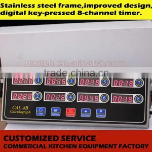 Stainless Steel Restaurant Kitchen Timers 8 Channel Button Type Digital Timer thumbnail-3
