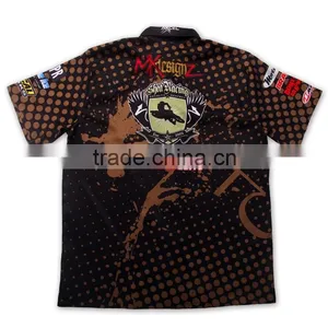 Full Button Down Breathable Sublimated Racing Pit Crew Shirt Wholesale thumbnail-2