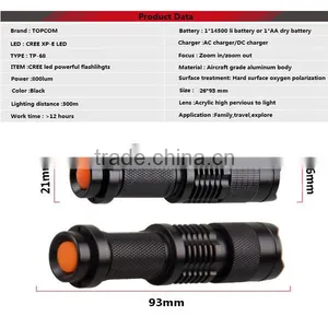 XRE Q5 Led Light Focus Zoom Tactical Small Led Flashlight thumbnail-6