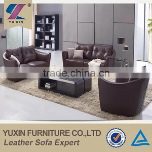 Top Grain Synthetic Leather Sofa Furniture Wood thumbnail-1