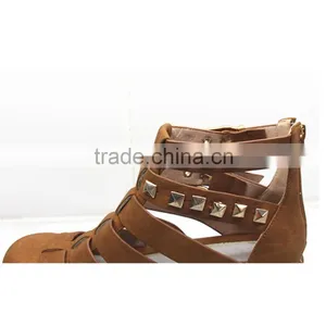 Women Spike Shoes Studded Rivet High Top Flat Shoes thumbnail-3