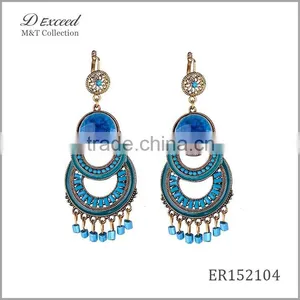 Wholesale Jewelry Yiwu Factory Ladies/Women's Ethnic Bohemian Resin Earrings Dangle Earrings Tassels Drop Earrings thumbnail-1