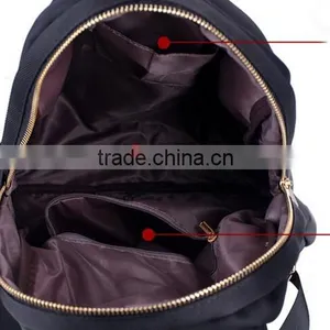 Custom Fashionable Black Canvas Tote and Shoulders Girls Backpack Bag thumbnail-6