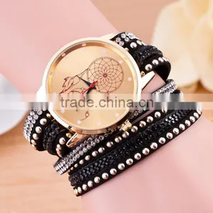 2016 New Product Vintage Fashion Watch,dream Catcher Leather Watch Bracelet With Stones Quality Choice thumbnail-4