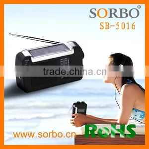Popular Home Solar AM/FM Radio/Hand Crank Dynamo Flashlight With USB Input thumbnail-5