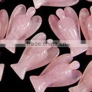 50mm Nice Natural Rose Quartz Carved Angel Craft thumbnail-1
