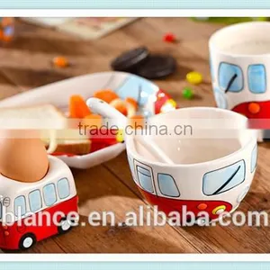 Ceramic Camper Van VW Design Egg Holder in 3d Bus Shape Egg Cup thumbnail-2