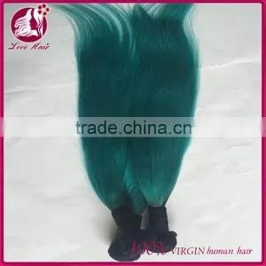 Beautiful Ombre Hair #1B Teal Straight Unprocessed Virgin Human Brazilian Hair Bundles thumbnail-3