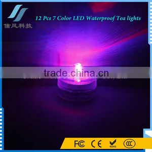 12Pcs 7 Color LED Waterproof Tea Lights Rechargeable Tealight Candle thumbnail-5