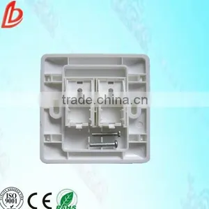 Network RJ45 Keystone 2-Port Faceplate for RJ45 Jack With Shutter Made in Shenzhen China thumbnail-2