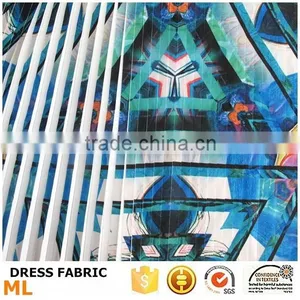 Quality Digital Print Pleated Chiffon Fabric for 2015 Fashion Women Dress Pakistani Dresses thumbnail-4