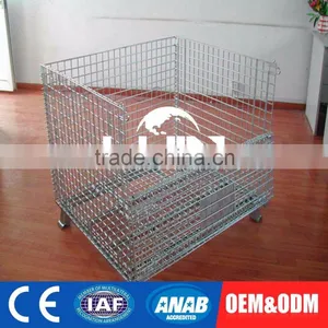 Tailored Collapsible Wire Container Tire Storage Folding Cage With Wheels thumbnail-1
