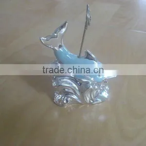 Porcelain Plated Silver Dolphin Business Card Holder thumbnail-1