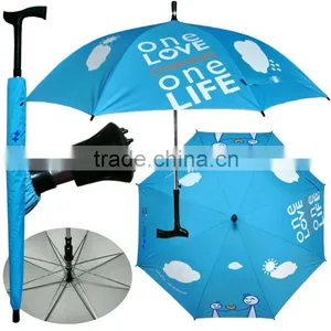 Strong Automatic Customized Hospital Advertising Anti-skidding Walking Stick Umbrella thumbnail-1
