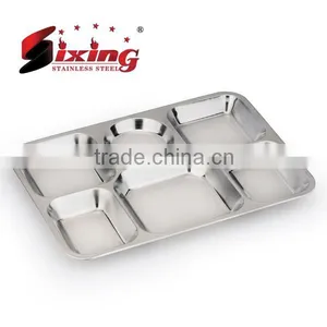 Stainless Steel Dinner Plate For Restaurant/Square Dinner Plates/Food Tray/Fast Food Dishes thumbnail-1