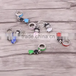 Enamel Metal Girl Silver Plated European Charms Dangles Beads Fit Charms Bracelets Necklace thumbnail-2