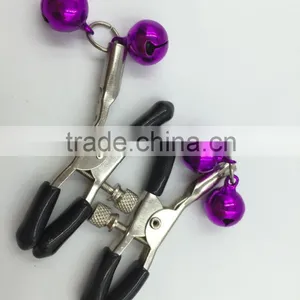 CTRJ-009 Flirting Silver Chain Clamps Shaking Multicoloured Bell Stimulate Papilla Clip Non-piercing Nipple Clip thumbnail-4