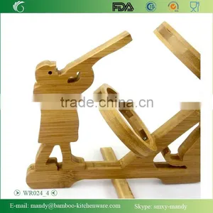 WR024 Foldable Bamboo Wine Rack With Funny Shape, Xingyuan Bamboo Rack thumbnail-5