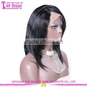 Natural Color 120% Density Brazilian Remy Invisible Hairline Full Lace Wig With Bangs thumbnail-2