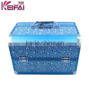 Buy Wholesale Direct From China Double Open Blue Aluminum Beauty Case With 4 Trays thumbnail-5