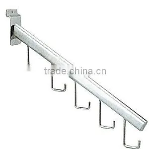 K67 Surpermarket Chrome Plated Metal Slatwall Display Rack Hook thumbnail-1