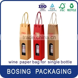 Wine Paper Bag for Single Bottle thumbnail-1