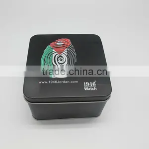 Sponge in Side With Custom Design Printing Square Metal Watch Tin Box thumbnail-2