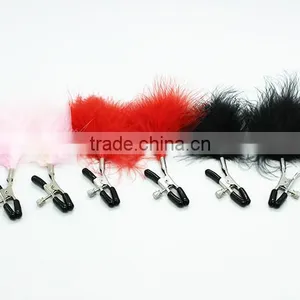 SEX LADIES NIPPLE CLAMPS WITH FEATHER ADULT SEX TOYS WOMAN NIPPLE CLAMPS NIPPLE VANINA CLAMPS SEX WHOLESALE NIPPLE CLAMPS thumbnail-1